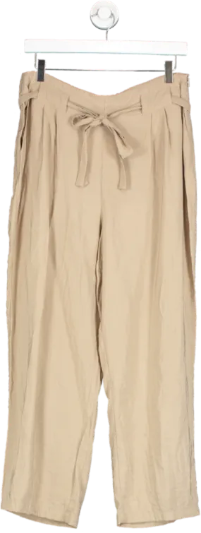 Whistles Beige Belted Casual Trousers UK 12