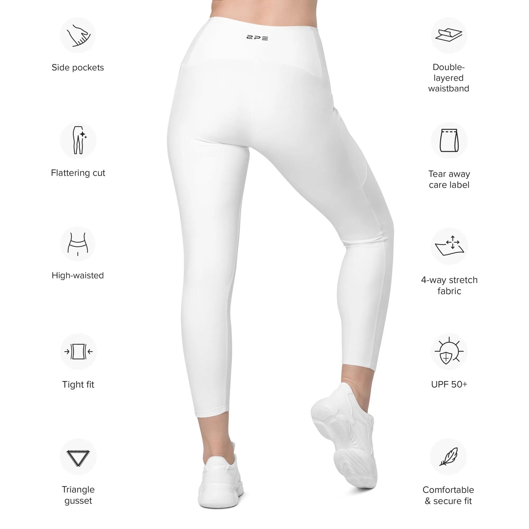 White Leggings with pockets