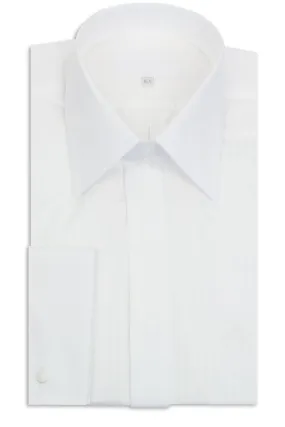 White Striped Forward Point Collar Shirt