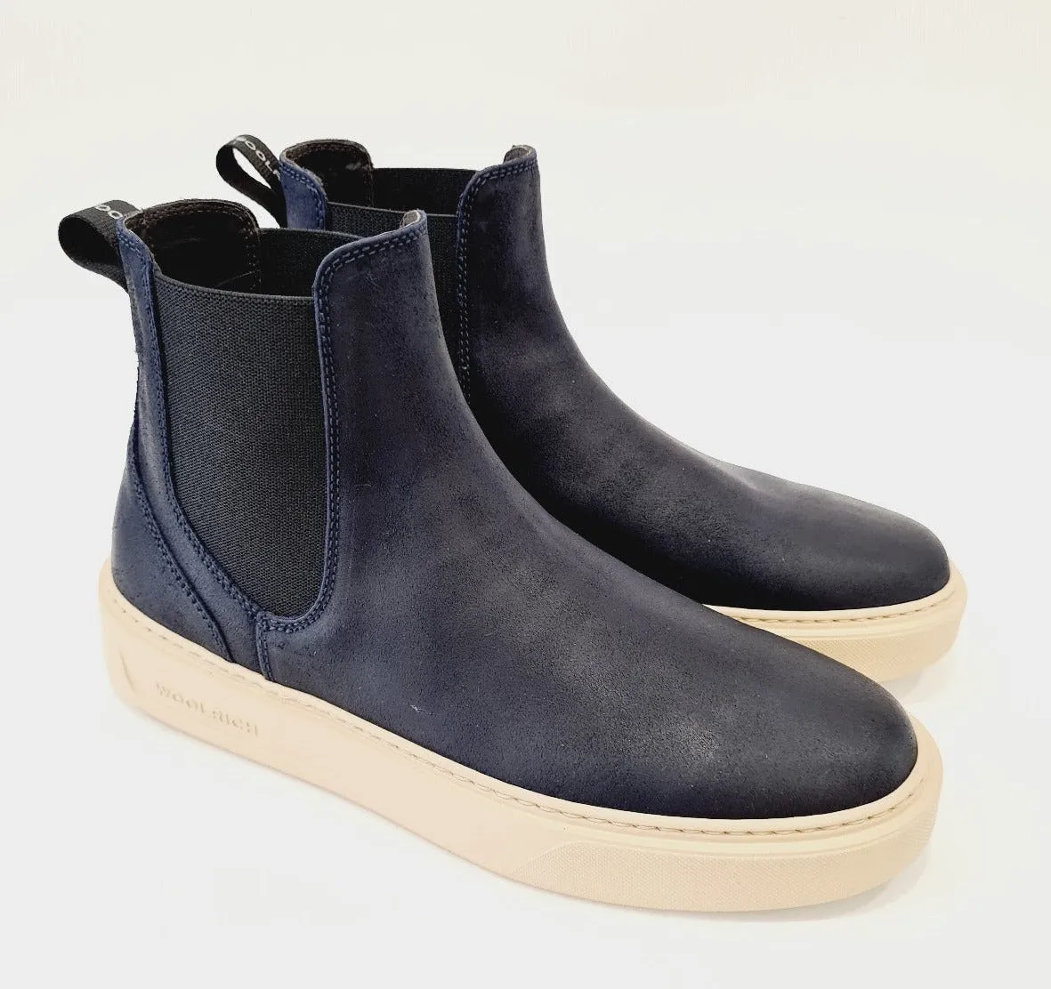 Woolrich sneaker Beatles uomo camoscio  Blu  fondo gomma rif.15