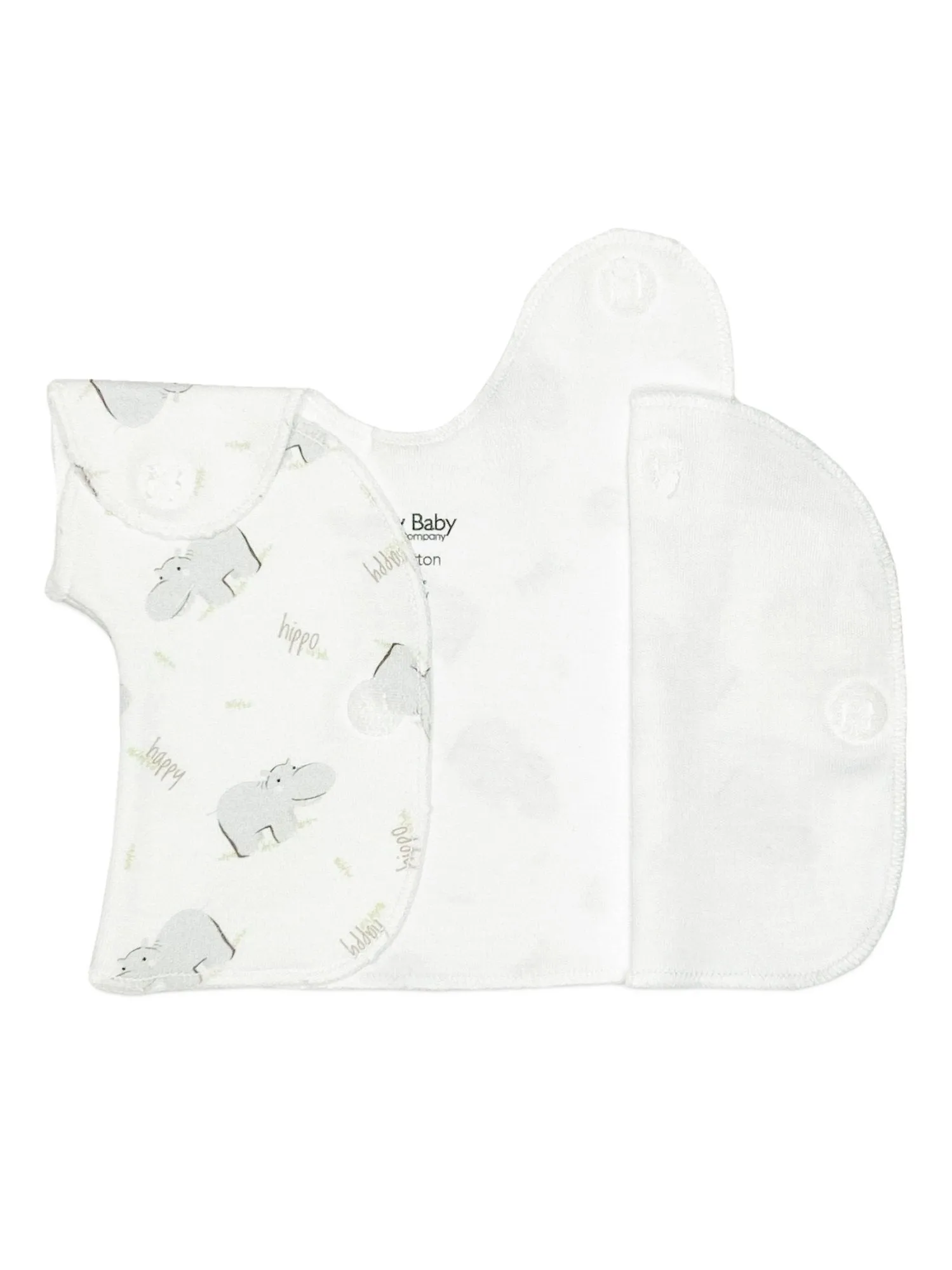 Wrap-over premature baby top, hippos