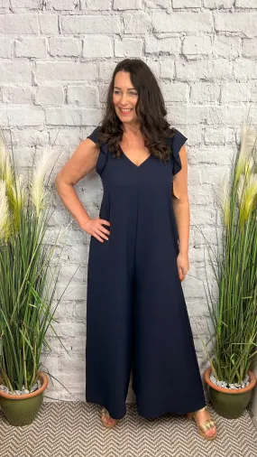 WREN Wide Leg Frill Arm Jumpsuit