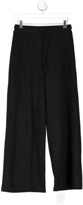 ZARA Black Knitted Wide Leg Trousers UK S